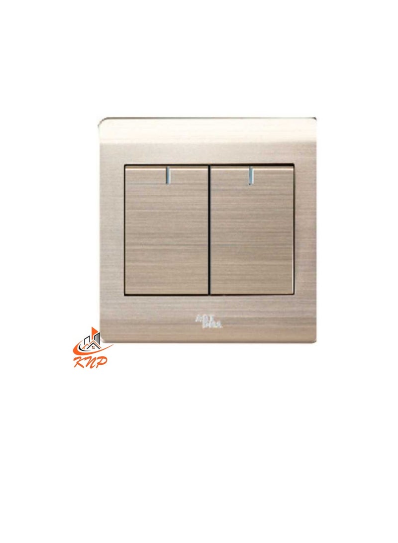 KNP 16A 2 Gang 1 Way Switch - Gold  - Image 3