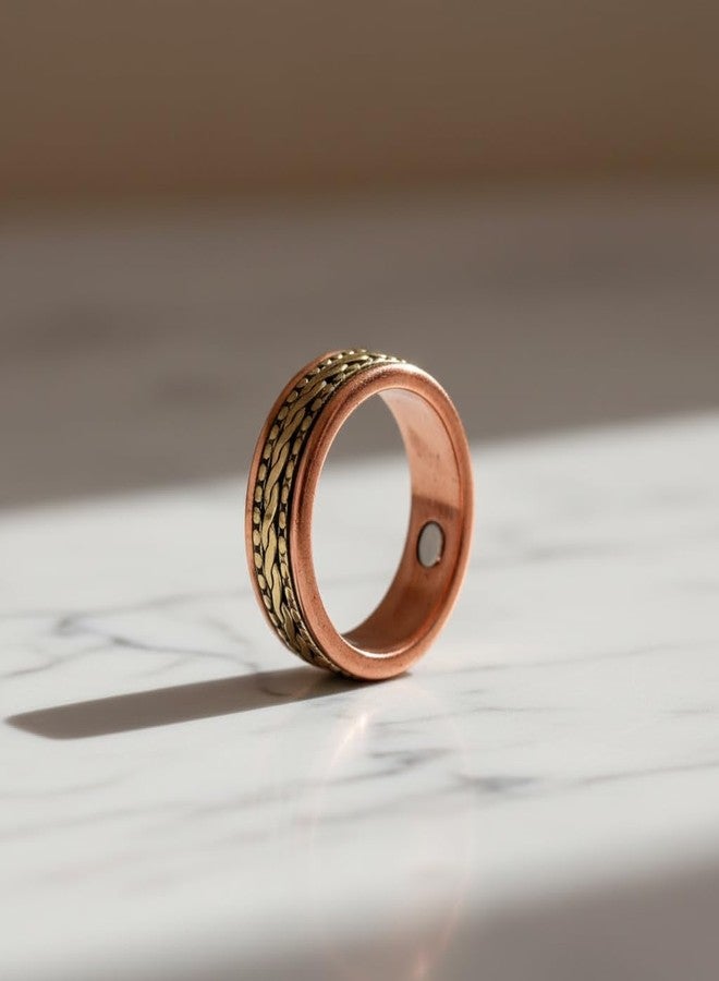 LAZYwindow Healthy Circulation Copper Ring, Size 8, 18.1 mm Diameter, 56.9 mm Circumference - Image 2