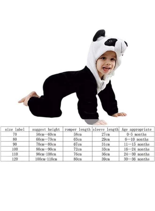 panda Toy Animal Tights Role Play Costume（Black and white Size 80） - Image 2