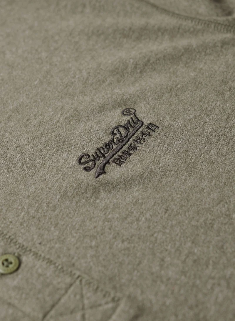 Superdry Logo Embroidered Henley T-Shirt