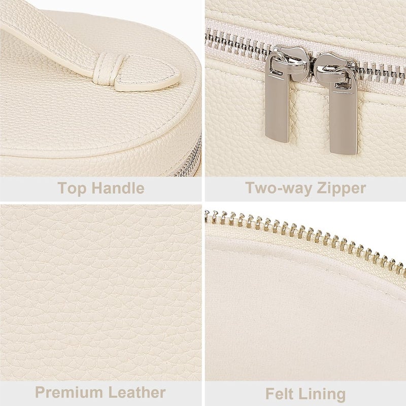 YFGBCX Makeup Bag Vanity Case with Removable Divider Travel Toiletry Bag Portable Cosmetic Bag Makeup Organizer Case, Beige - Image 5