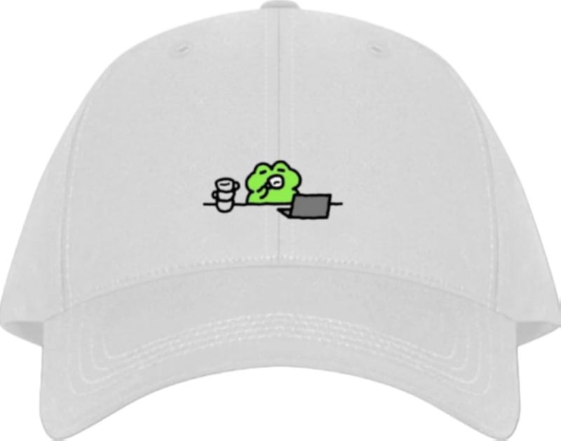 Frog Plain unisex baseball cap White 24