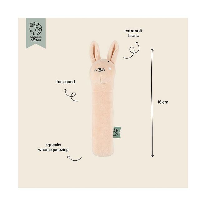 Trixie Mrs. Rabbit Squeaker, Compact, Easy To Hold, Super Soft, 10 Months+, 16cm - Pink - Image 3