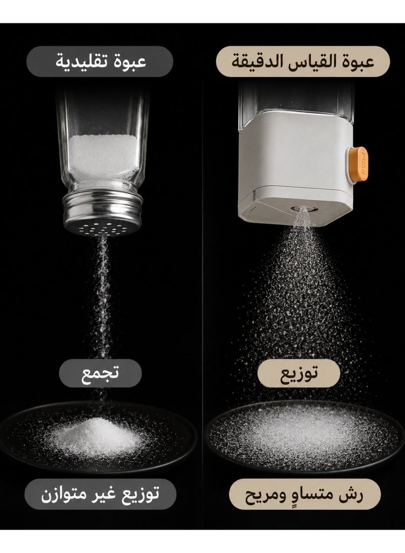 Measuring Salt Shaker, 200ml Dual Use Seasoning Dispenser with Sprinkle and Pour Spout, One Press Spice Jar for Salt Pepper Sugar Cumin Chili Powder, Transparent Kitchen Condiment Container - Image 3
