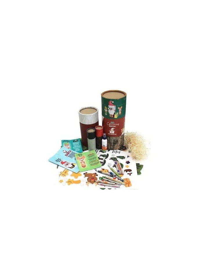 Buy Responsibly - BUY RESPONSIBLY Eco Craft DIY Kit Biodegradable Recycled Paper Stationery Gift Box for Kids Schools Love Nature Papers, Eco Pencils Glue, Hay makes 35 CM Tall Tree Pack of 2 - Image 1