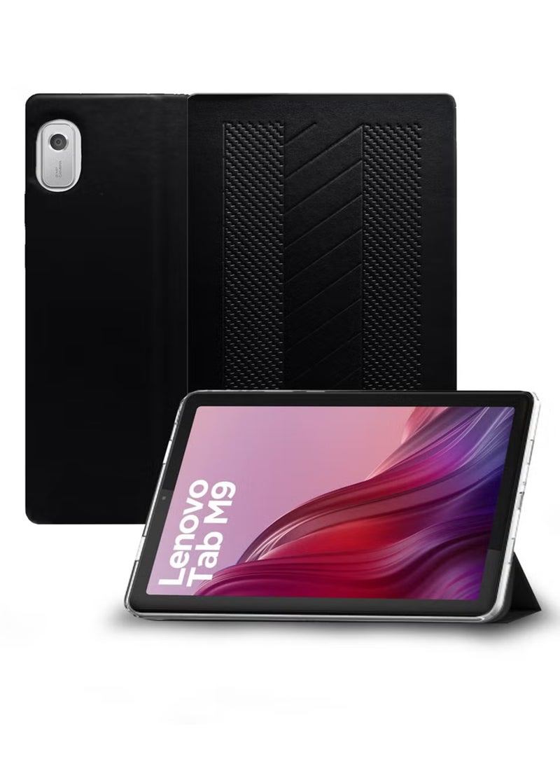 BYTER Leather Flip Case Cover For Lenovo M9 Black - Image 1