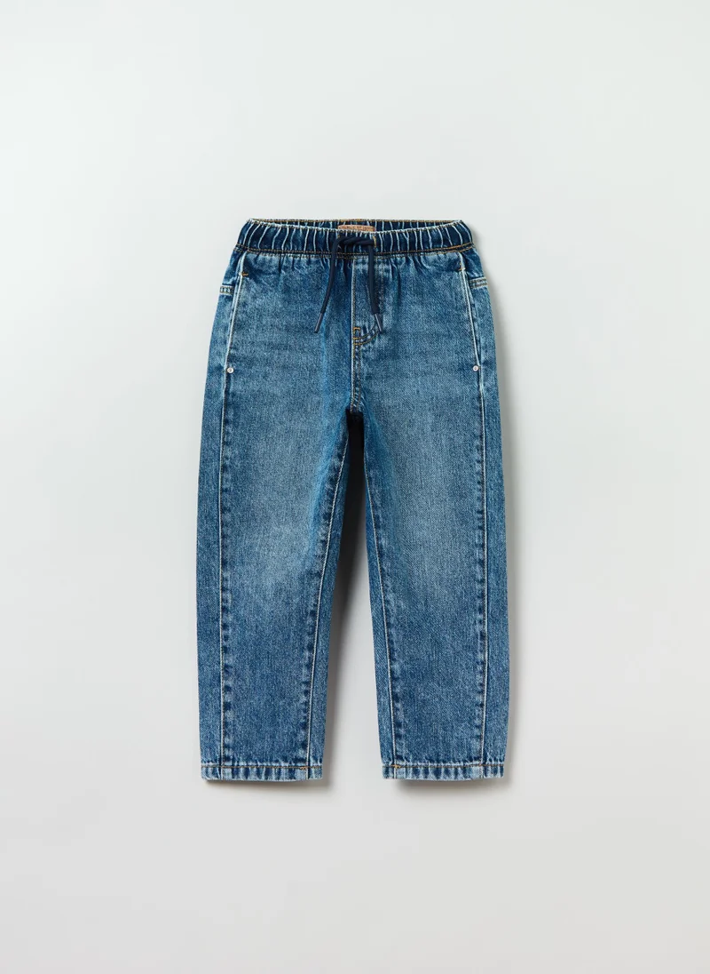او في اس Comfort-fit denim joggers