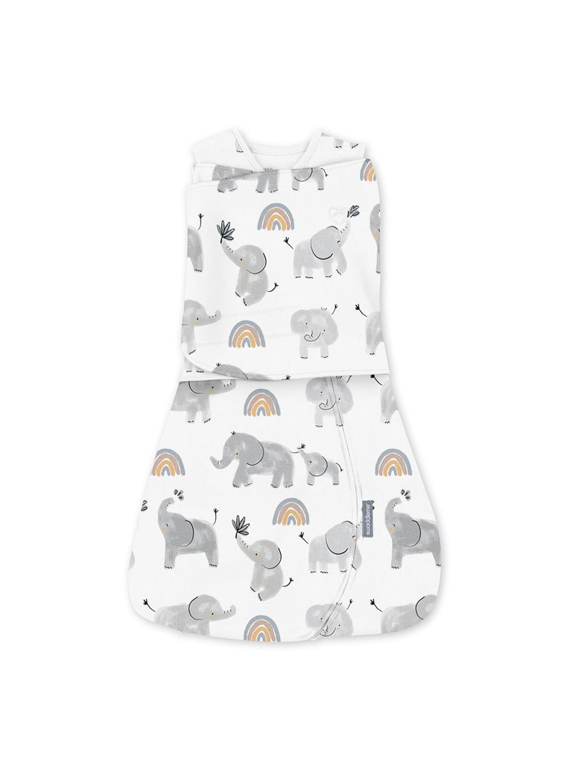ingenuity Ingenuity Arms Free Convertible Baby Swaddle Size 36 Months 1418 Pounds Arms Swaddled in or Out 10 TOG  Happy Elephant  - Image 1