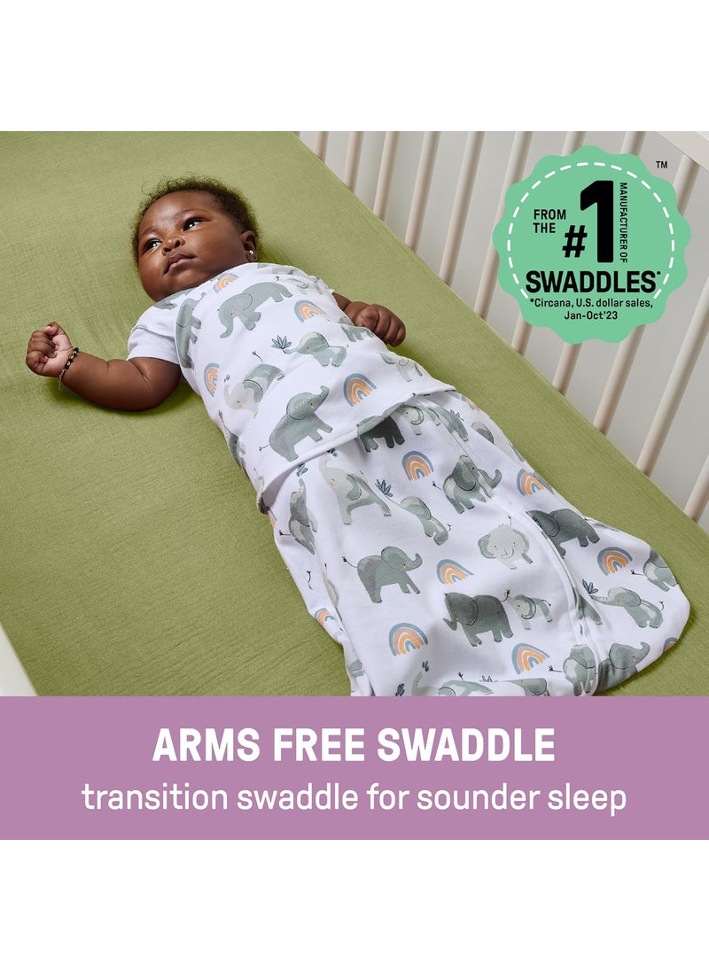 ingenuity Ingenuity Arms Free Convertible Baby Swaddle Size 36 Months 1418 Pounds Arms Swaddled in or Out 10 TOG  Happy Elephant  - Image 2