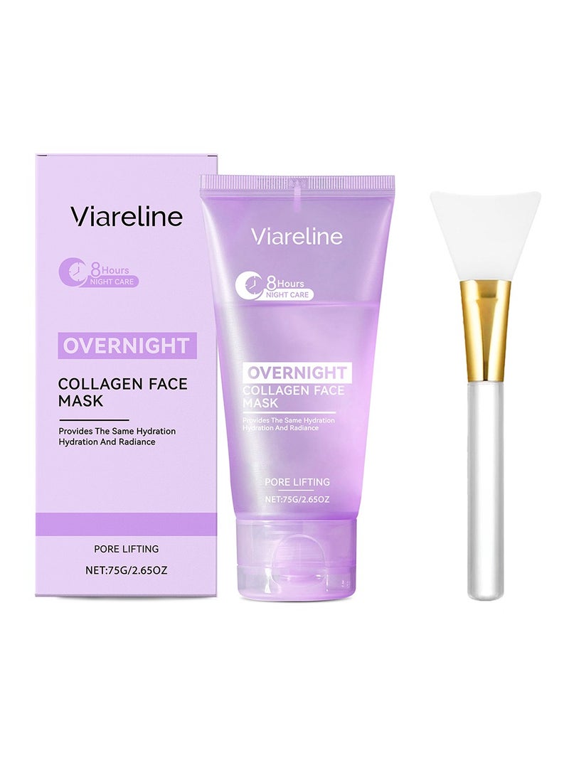 Viareline Collagen Overnight Wrapping Cream, Mask for Overnight Sleeping to Reduce Wrinkles, Fine Lines, Provide Hydration ,8 Hours Night Care