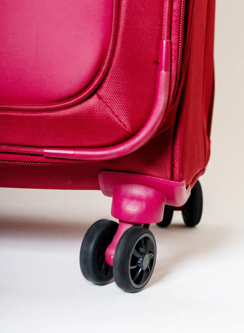 Skybags Airway Pro Expandable Soft Body Luggage with Smooth Dual Wheels Luggage Trolley, Polyester Material, TSA Lock, Medium-24Inch, Red