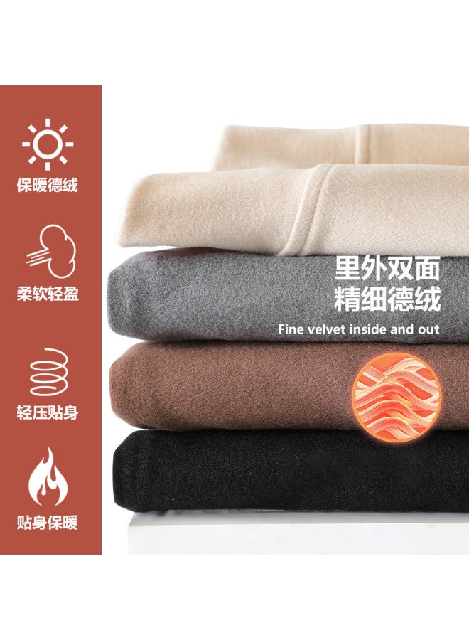 Jeanswest Women'S Semi-Turtle Neck Velvet Base Shirt Youth Slimming Comfort Long Sleeve T-Shirt Autumn Winter Women'S Warm Mid-Neck Top - Image 5