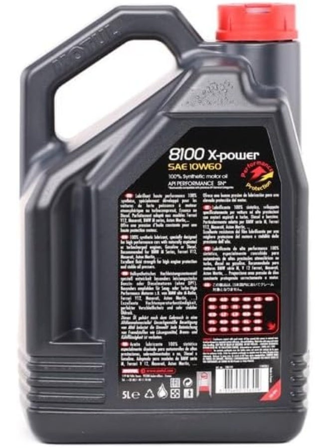 Motul 8100 XPower 10W60 Full Synthetic  EsterBased Formula for Turbocharged  HighPerformance Engines  LSPI Protection Extreme Heat Resistance Cold Start Lubrication Daily  Track Use  5L - Image 3