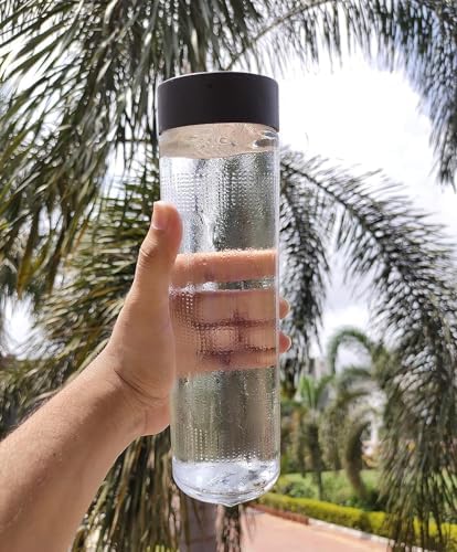 Vency 750ml Set Of 6 Glass Water Bottle Food Grade Airtight Water Bottle with Leak-Proof Black Lid - Water, Smoothie, Juicer and Beverage Glasses - 750ml (Set Of 6) - Image 2