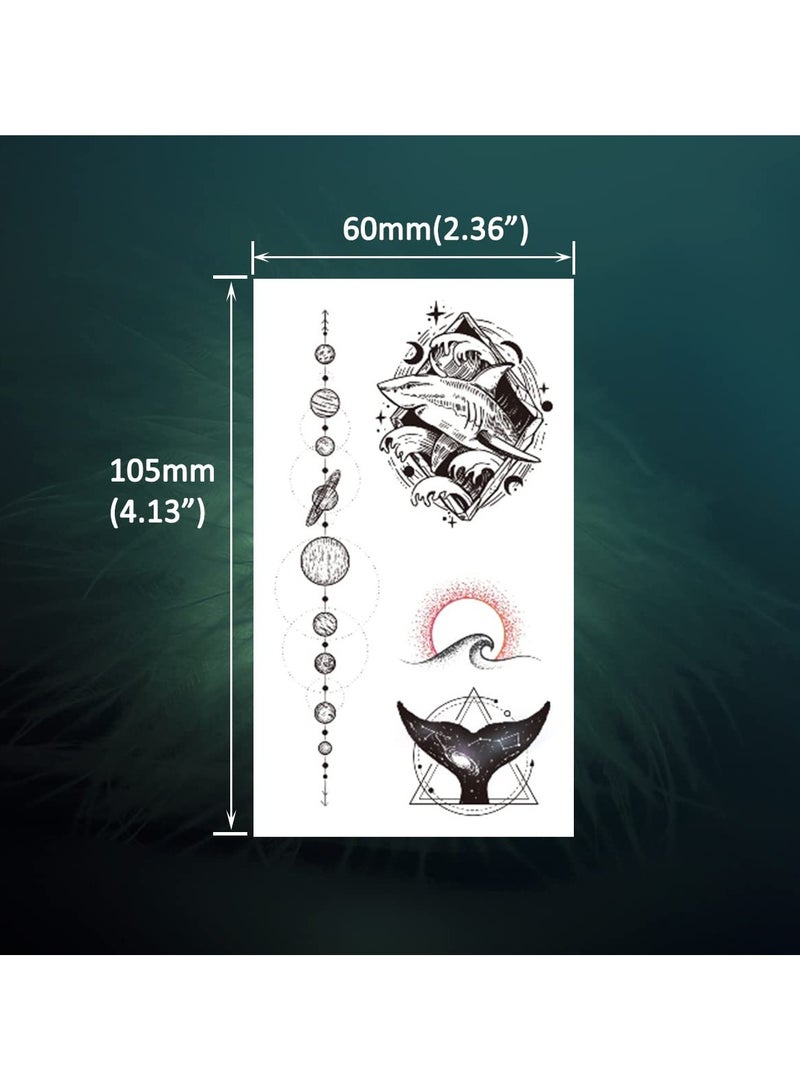 قوس قزح أورينبو وشم مؤقت صغير واقعي للحيوانات للنساء والرجال، عبوة من 15 قطعة، هدية رائعة لديكور الجسم، للعطلات، رمضان، الزفاف، الكريسماس، الطيور، الذئب، النمر، الأسد، النسر، التنين، الحوت، الثعبان - Image 2