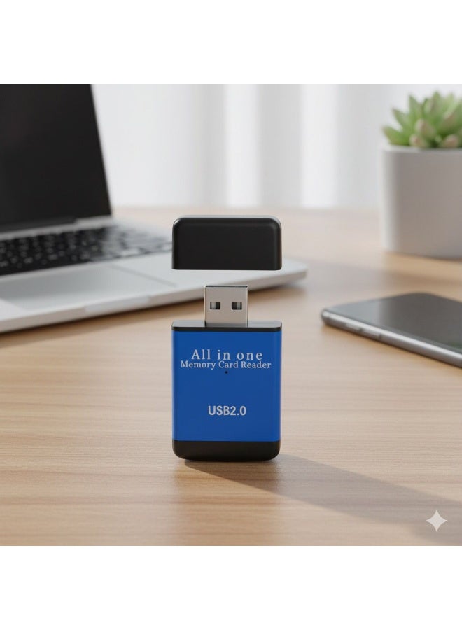 TXY 4-in-1 USB 2.0 to SD Micro SD TF MS MMC M2 Card Reader Laptop Card Reader, Smart Memory Card Reader 4-in-1 Card Adapter - Image 2