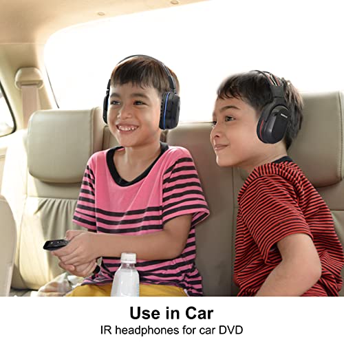 SIMOLIO 4 Pack IR Headphones for Car DVD, Wireless Car Headphone for Kids, Not Bluetooth, Dual Channel Universal Infrared Headphonefor uConnect VES, Dodge, Honda Odyssey, Town and Country, GMC Yukon - Image 4