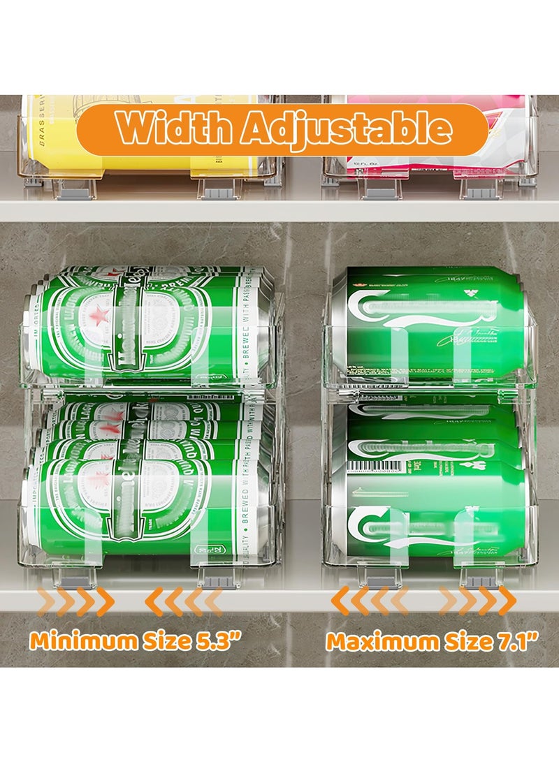 KYD Soda Can Organizer for Refrigerator, 2 Pack Expandable Soda Can Dispenser for Refrigerator Organizers Bins 2-Layer Kitchen Organizers and Storage Drink Holders for Fridge Pantry Organization  - Image 4