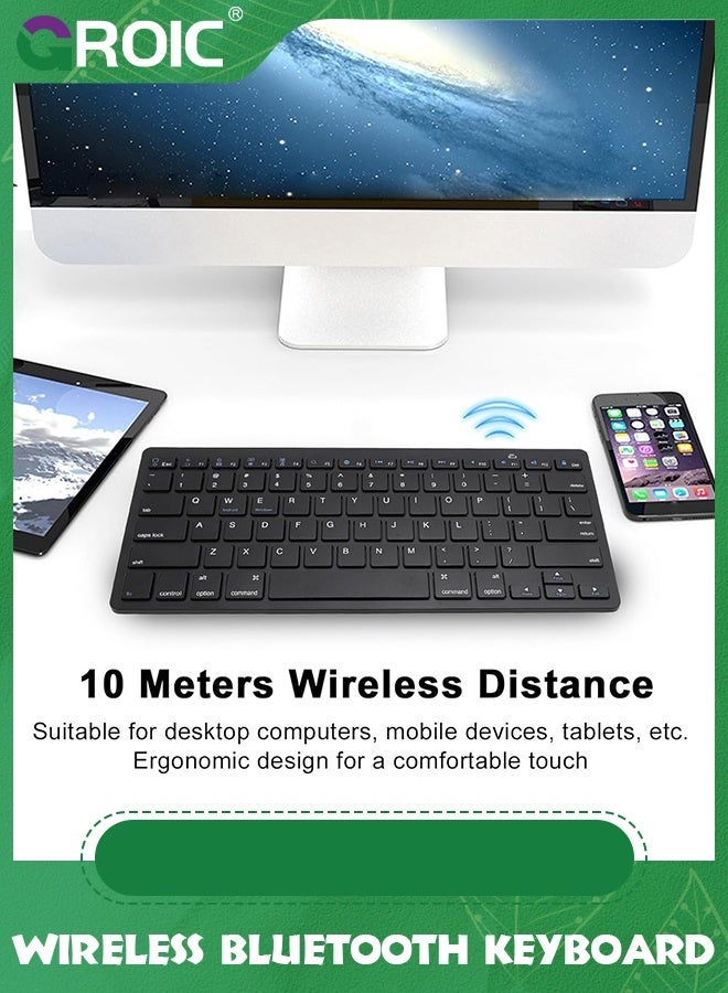 GROIC Black Universal Bluetooth Keyboard for iPad, Upgraded BLE Technology with Unwavering Connection, Automatic Identification Windows, Android, macOS, iOS - Image 1