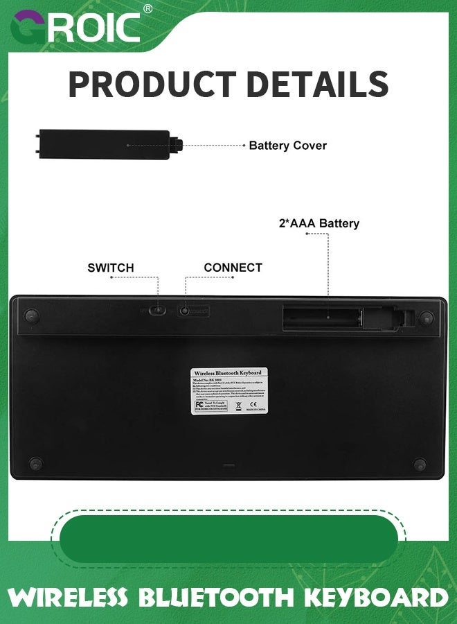 GROIC Black Universal Bluetooth Keyboard for iPad, Upgraded BLE Technology with Unwavering Connection, Automatic Identification Windows, Android, macOS, iOS - Image 4