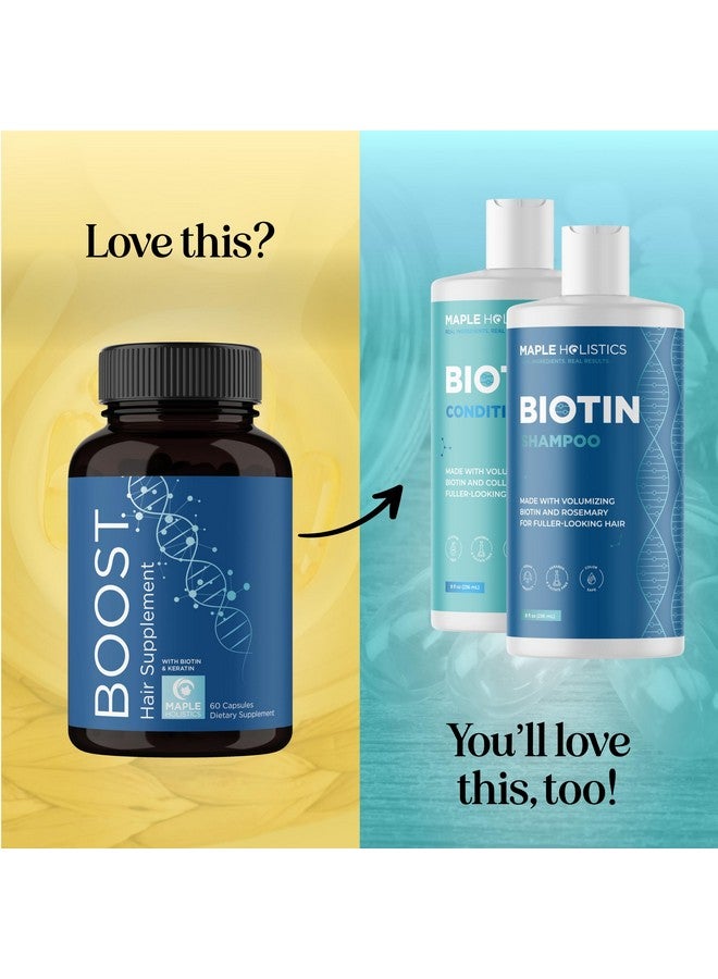 Maple Holistics Biotin 10000mcg and Collagen Supplement - Hair Growth Supplement with Saw Palmetto for Women & Men - Horsetail Biotin Collagen Keratin and More DHT Blocker Hair Growth Vitamins for Women & Men 1 Month - Image 5