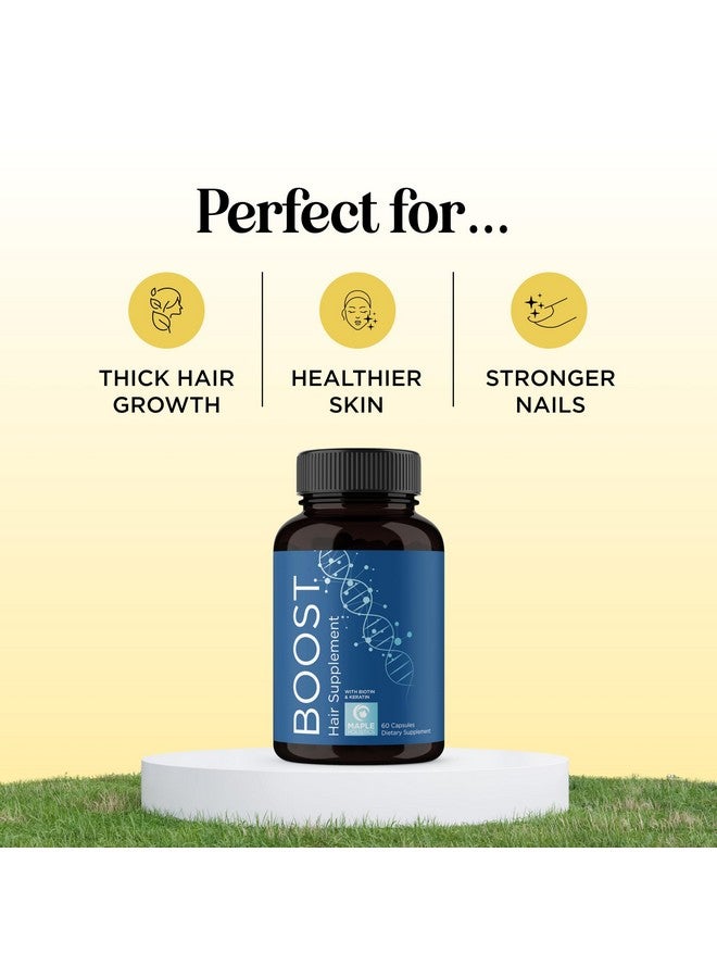 Maple Holistics Biotin 10000mcg and Collagen Supplement - Hair Growth Supplement with Saw Palmetto for Women & Men - Horsetail Biotin Collagen Keratin and More DHT Blocker Hair Growth Vitamins for Women & Men 1 Month - Image 2