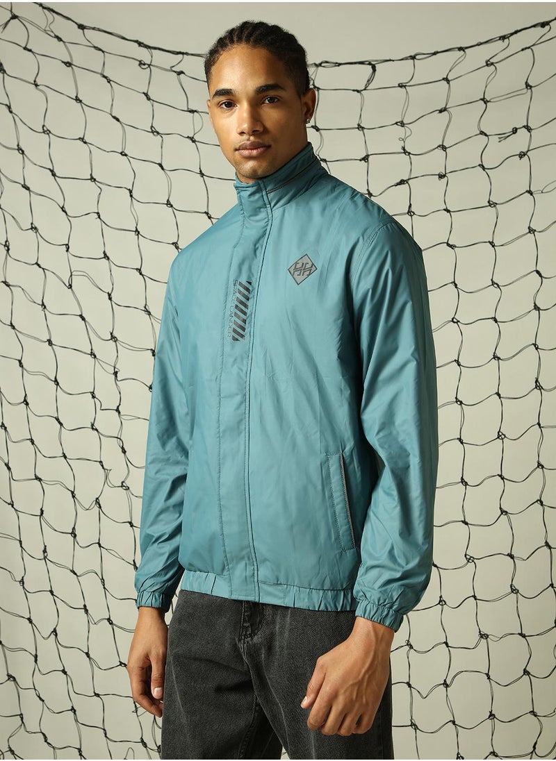 Hubberholme - Men's Blue 100% Polyester Solid Oversized Jacket - Image 1