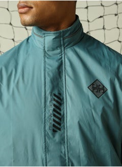 Hubberholme Men's Blue 100% Polyester Solid Oversized Jacket  - Image 5