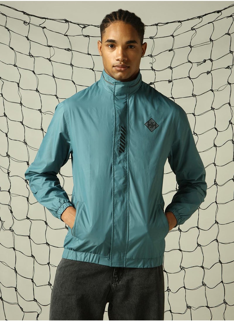 Hubberholme - Men's Blue 100% Polyester Solid Oversized Jacket - Image 1