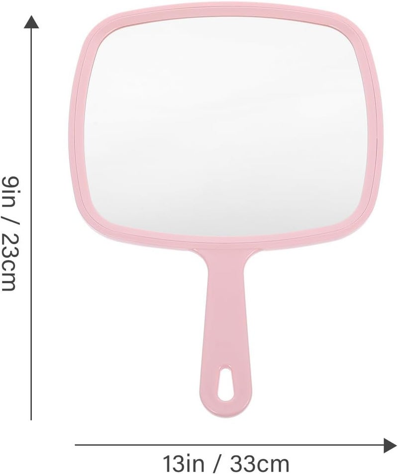 GANAZONO Portable Hand Mirror with Handle Pink Handheld Makeup Mirror for Travel and Home Use for Women - Image 2