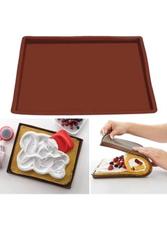 Generic Silicone Cake Roll Mold For Oven Food Grade Swiss Roll Pad Nougat Baking Pan Hand Tools Baking Non-stick Bottom-Dimensions:Large YH438 37.5*30*1.8cm/210g  - Image 4