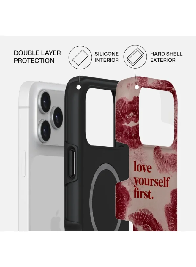 Mobcos Mobcos iPhone 17 Pro Max Self-love Premium Case Compatible with Hybrid Dual-Layer Hard Shell + Silicone Protection - Scratch-Resistant Shockproof Mobile Cover