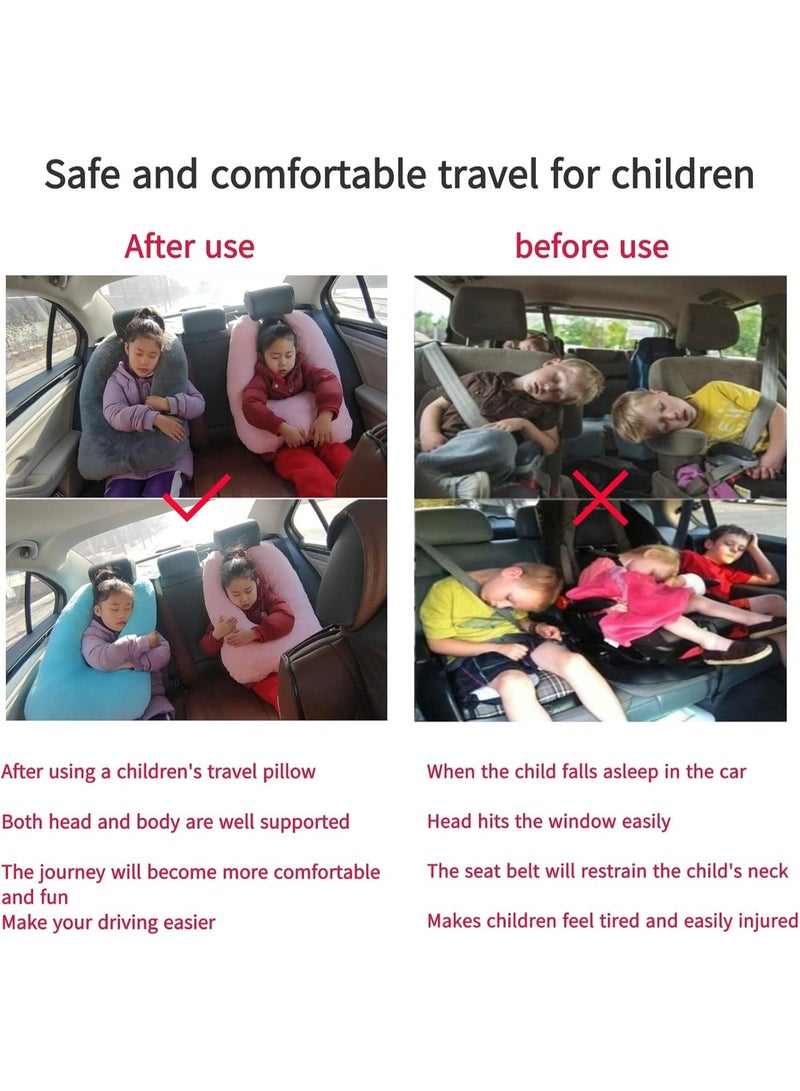 COYO Travel Pillow Car Pillow Kid Car Sleeping The Sleeping Aid for Adults and Kids on Road Trips Kids Travel Pillow Gray - Image 2