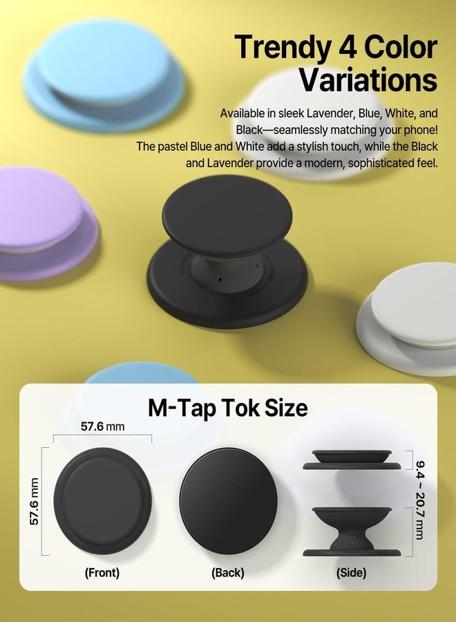 Sinjimoru for MagSafe Phone Grip, Soft Silicone Magnetic Finger Grip for iPhone 17/16/15/14/13, Comfortable One-Touch Holding, M-Tap Tok Black - Image 4