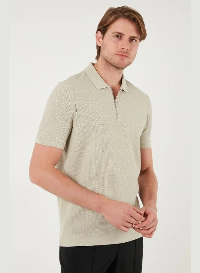 Buratti  Buratti Cotton Regular Fit Zippered Polo Collar T Shirt Men's Polo Collar T-Shirt 5902434 for Men | Best Price UAE
