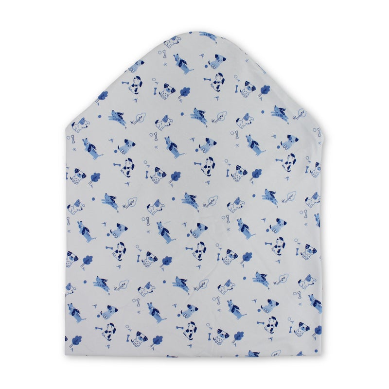 Cotton Baby Blanket – Baby Blue with Dog Embroidery – Babyblue – 0m - Image 2