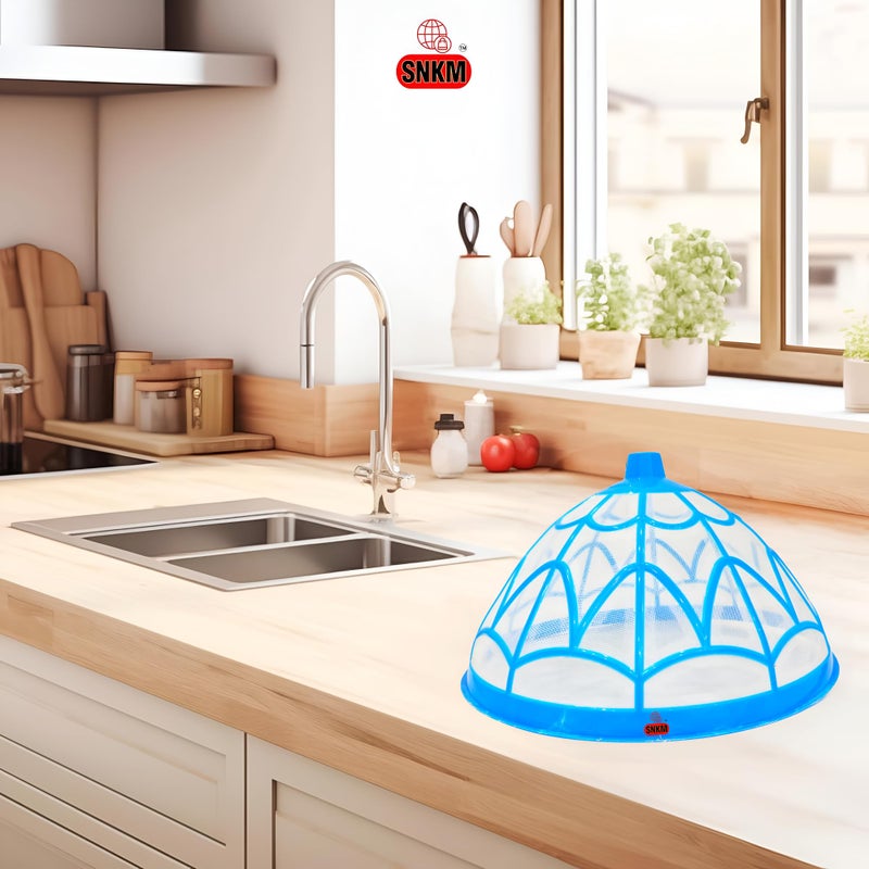 SNKM SNKM Food Cover Net Dome Plastic Round Shaped | Flies, Mosquitoes Other Insects | Kitchen Table Dinning Lid | Fruits, Vegetable Cover (Large, 33 CM/13 Inch Multicolour, Pack of 6)  - Image 4