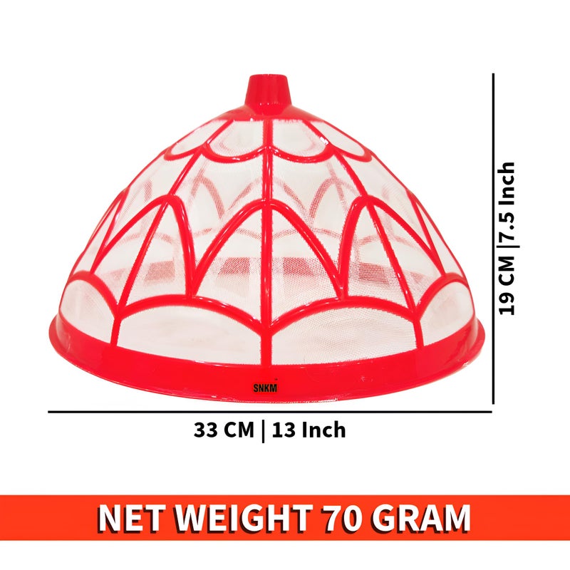 SNKM SNKM Food Cover Net Dome Plastic Round Shaped | Flies, Mosquitoes Other Insects | Kitchen Table Dinning Lid | Fruits, Vegetable Cover (Large, 33 CM/13 Inch Multicolour, Pack of 6)  - Image 5