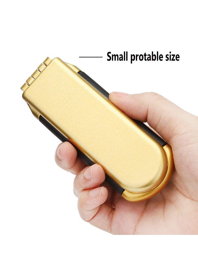 YUSONG Mini Travel Hair Brush Set Folding Hairbrush With Mirror For Women Girls Compact Pocket Size Comb For Purse Gym Trip Swiming (2Pcs Gold&Silver) - Image 2