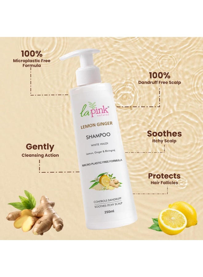 La Pink Lemon & Ginger Anti-Dandruff Shampoo For Men & Women, All Hair Types | 250ml - Image 2