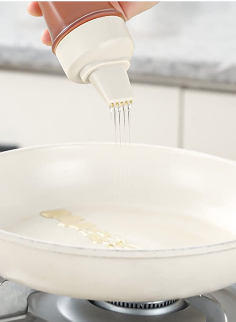 SYOSI Squeeze Bottles, 8 OZ Plastic Condiment Squeeze Squirt Bottles and Caps with Discrete Measurements, for Ketchup, Oil, Honey, BBQ, Sauces, Syrup, Condiments, Dressings, BPA Free (2 Pack ) - Image 3