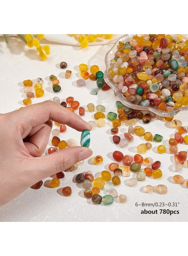 780 Pieces Tumbled Mixed Agate Undrilled Natural Crushed Gemstone for Succulents Bedding, Vase Filler, Fish Tank Decoration  - Image 3