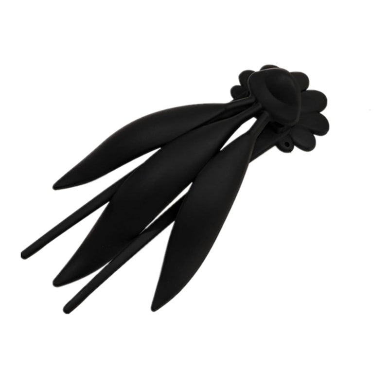 Generic Scrub flower duckbill clip back head disc hairpin simple clip hair grab headwear 8 colors black