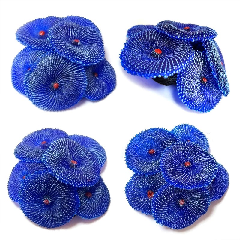 OrgMemory 4Pcs Artificial Coral, Faux Coral Ornaments, Aquarium Decorations for Fish Tank Aquarium, Fish Cave Hideout Decoration Landscape (Blue) - Image 1