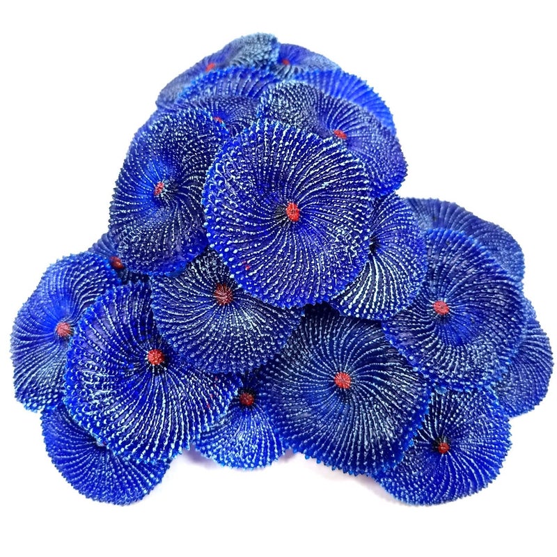 OrgMemory 4Pcs Artificial Coral, Faux Coral Ornaments, Aquarium Decorations for Fish Tank Aquarium, Fish Cave Hideout Decoration Landscape (Blue) - Image 2