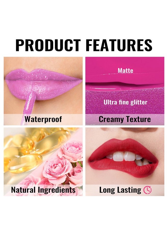 Oulac Oulac Matte Liquid Orange Lipstick for Women, Long Lasting Lipstick Waterproof Lip Stain, No Transfer, Creamy High Pigmented Formula with Rose Oil, Vegan & Cruelty-Free,Orange Red M07  - Image 4