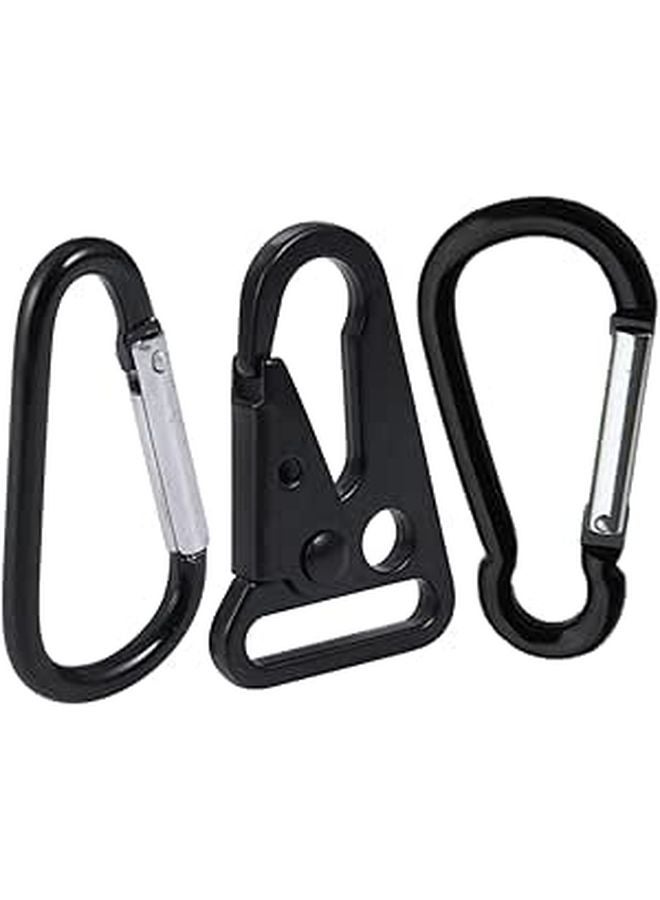 Multi Functional D Shape Lobster Claw Hooks for Climbing Camping Bags Kettles Outdoor Gear Black - Image 1