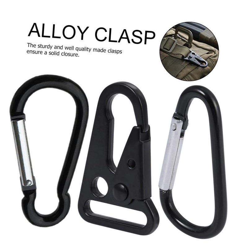 Multi Functional D Shape Lobster Claw Hooks for Climbing Camping Bags Kettles Outdoor Gear Black - Image 5