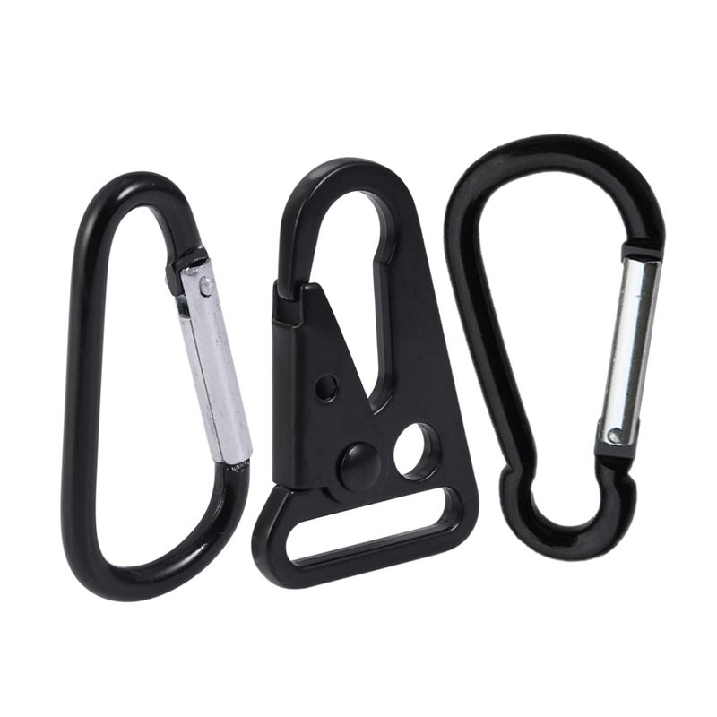Multi Functional D Shape Lobster Claw Hooks for Climbing Camping Bags Kettles Outdoor Gear Black - Image 2
