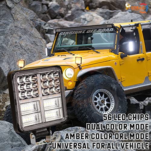SORAX "56" LED Bar Dual Color Work Off Road Driving Lights Color Temp. (Amber 3800K+White 6000K) Waterproof 12V For Off Road Car, Truck, Jeep, SUV, ATV and UTV (168W-Pack of 2Pcs) - Image 2